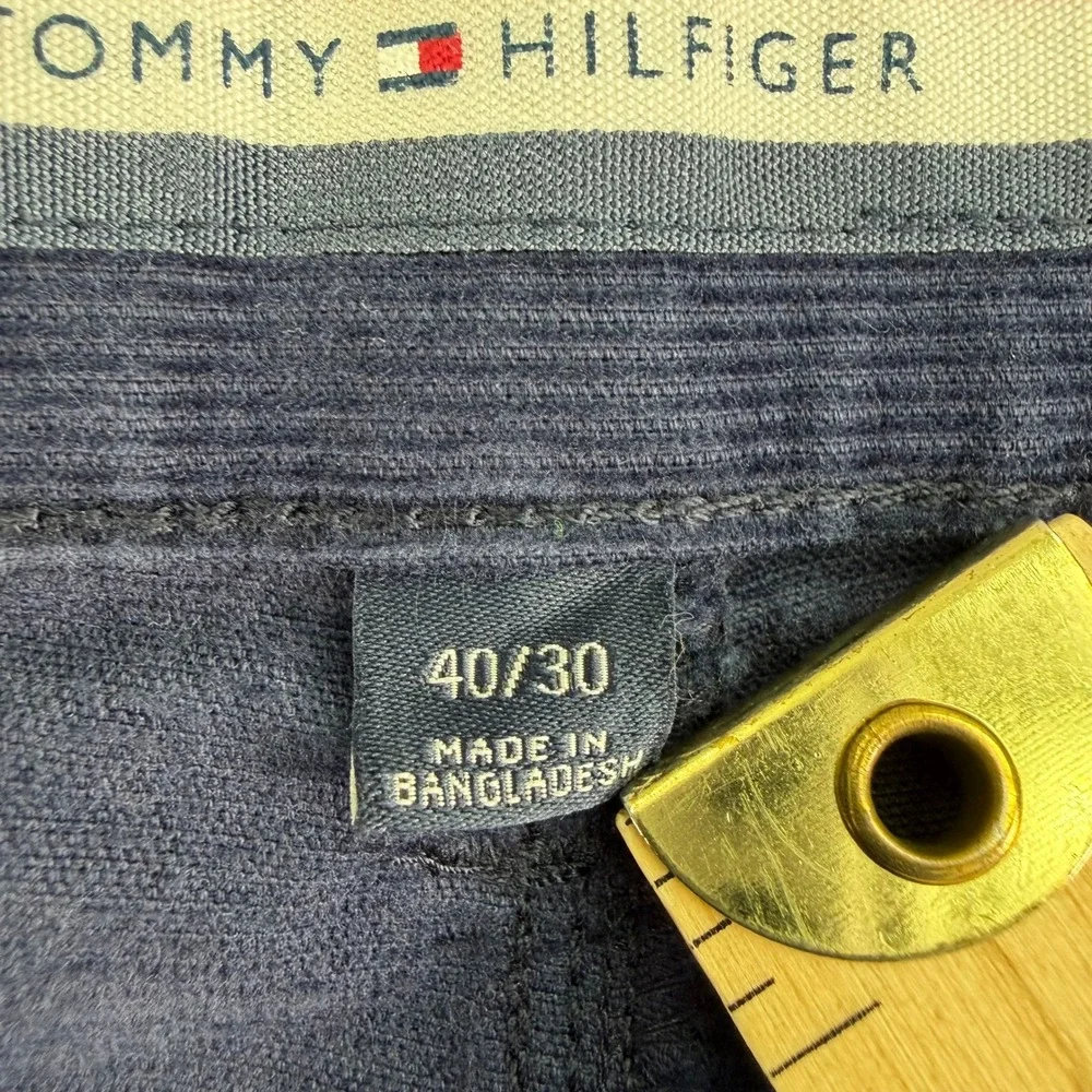Tommy Hilfiger Pants Mens 40x30 (Fits 41x28) Blue Corduroy Straight Leg‎